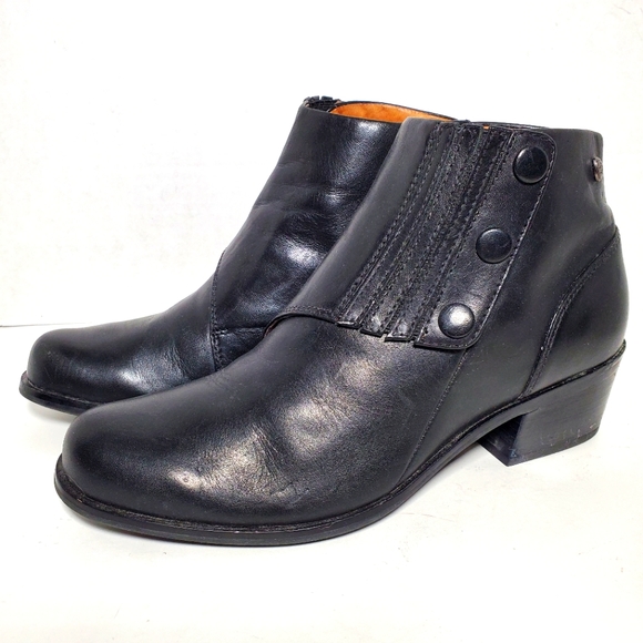 Ariat Shoes Ariat Spat Black Calfskin Leather Ankle Riding Boots